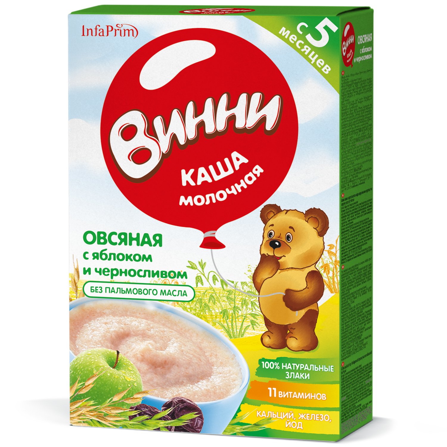 Винни каша овсянка яблоко чернослив 220г