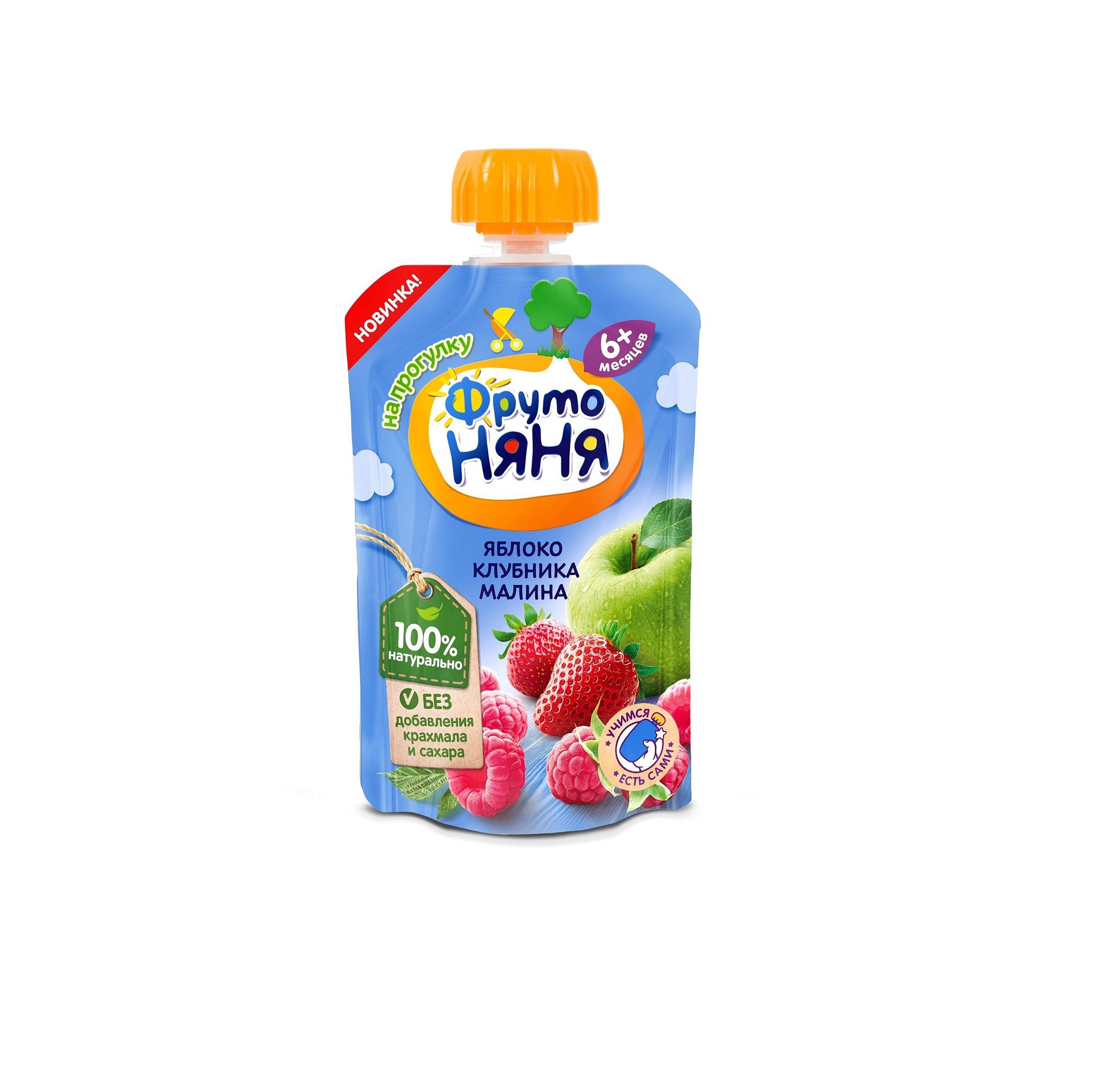 ФрутоНяня десерт яблоко клубника малина 90г