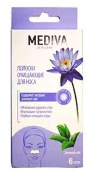 Купить Медива полоски для носа очищающие с зеленым чаем №6, Coast Pacific Limited