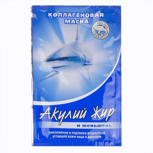 

Акулий жир маска коллагеновая д уставшей кожи лица декольте женьшень саше №1