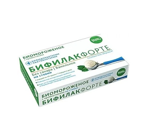 Десант здоровья биомороженое Бифилак Форте кисломолочное на стевии ванильное б сах 315г