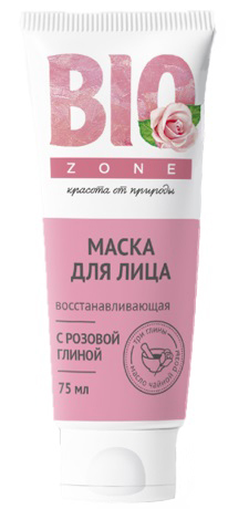 Биозон маска для лица Розовая глина и эфирное масло чайной розы 75мл