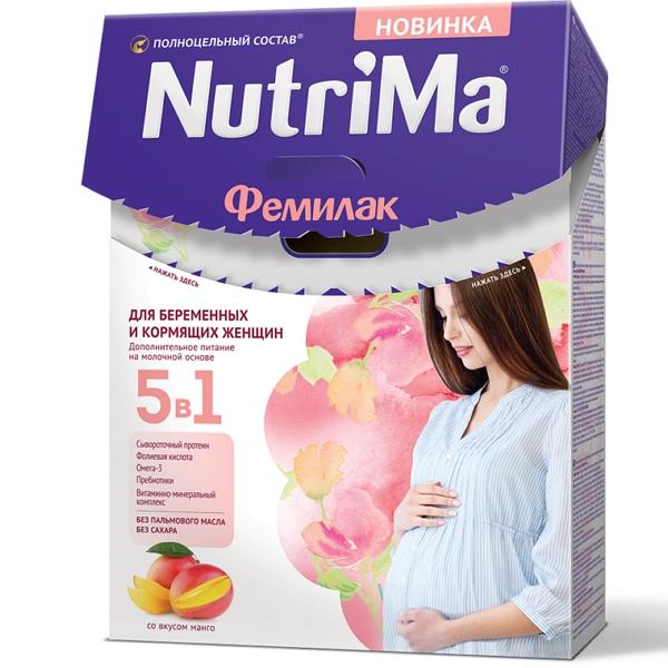Фемилак напиток молочный для беременных/кормящих женщин манго 350г