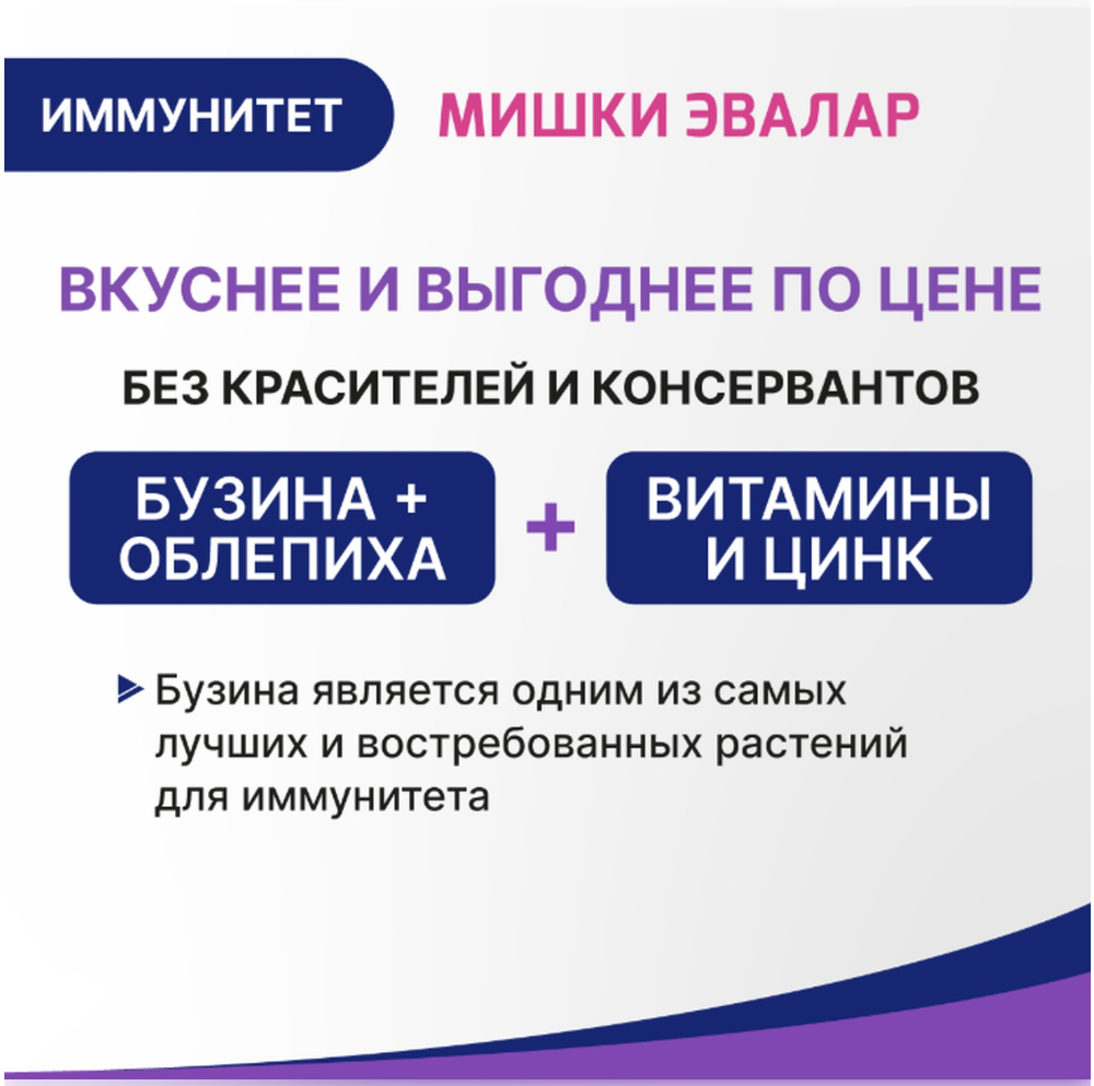 

Беби формула Мишки Иммунитет паст.жев. 2.5 г №30