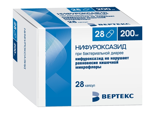 Нифуроксазид-Вертекс капс. 200мг №28 нифуроксазид капс 200мг 20