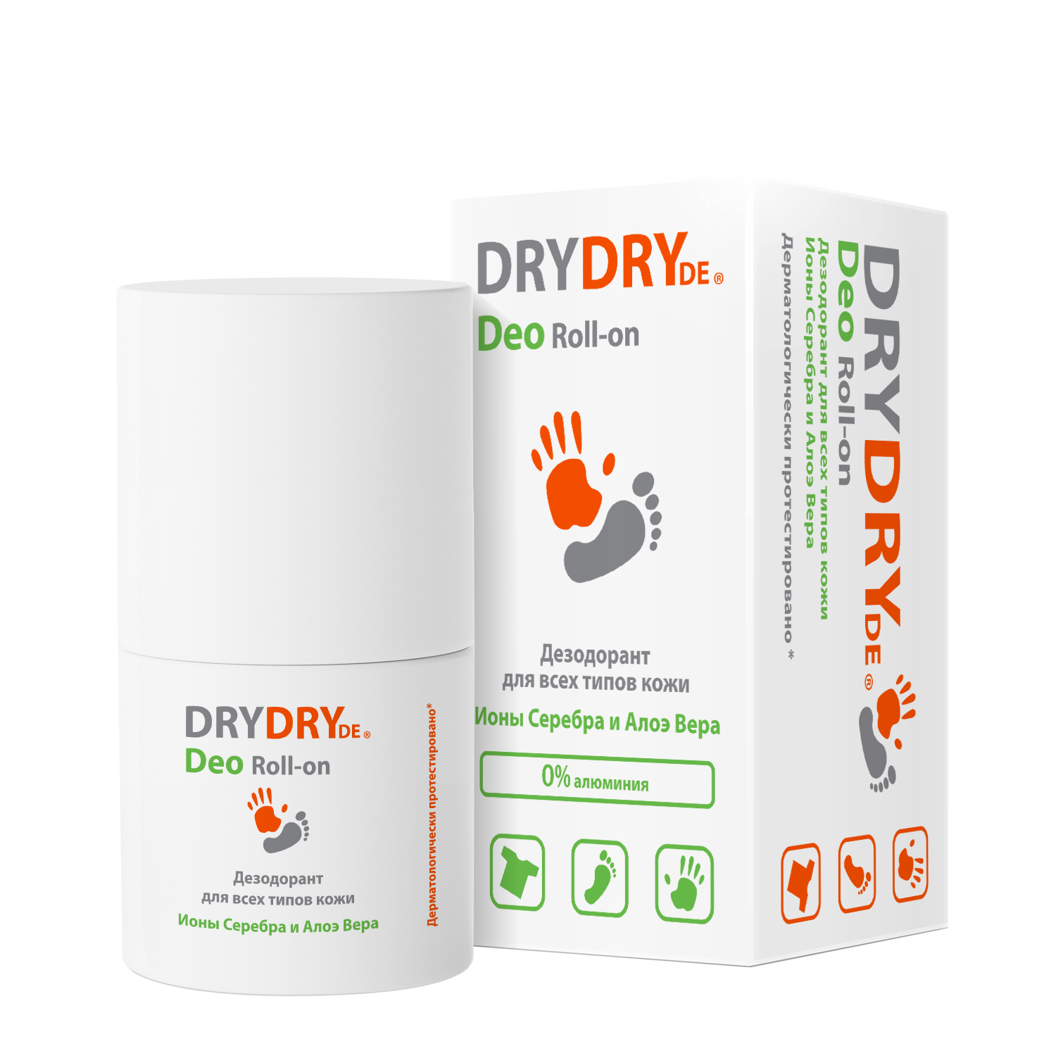 

Драй Драй ДЕ Део дезодорант-ролик для всех типов кожи с ионами серебра и алоэ вера 50мл