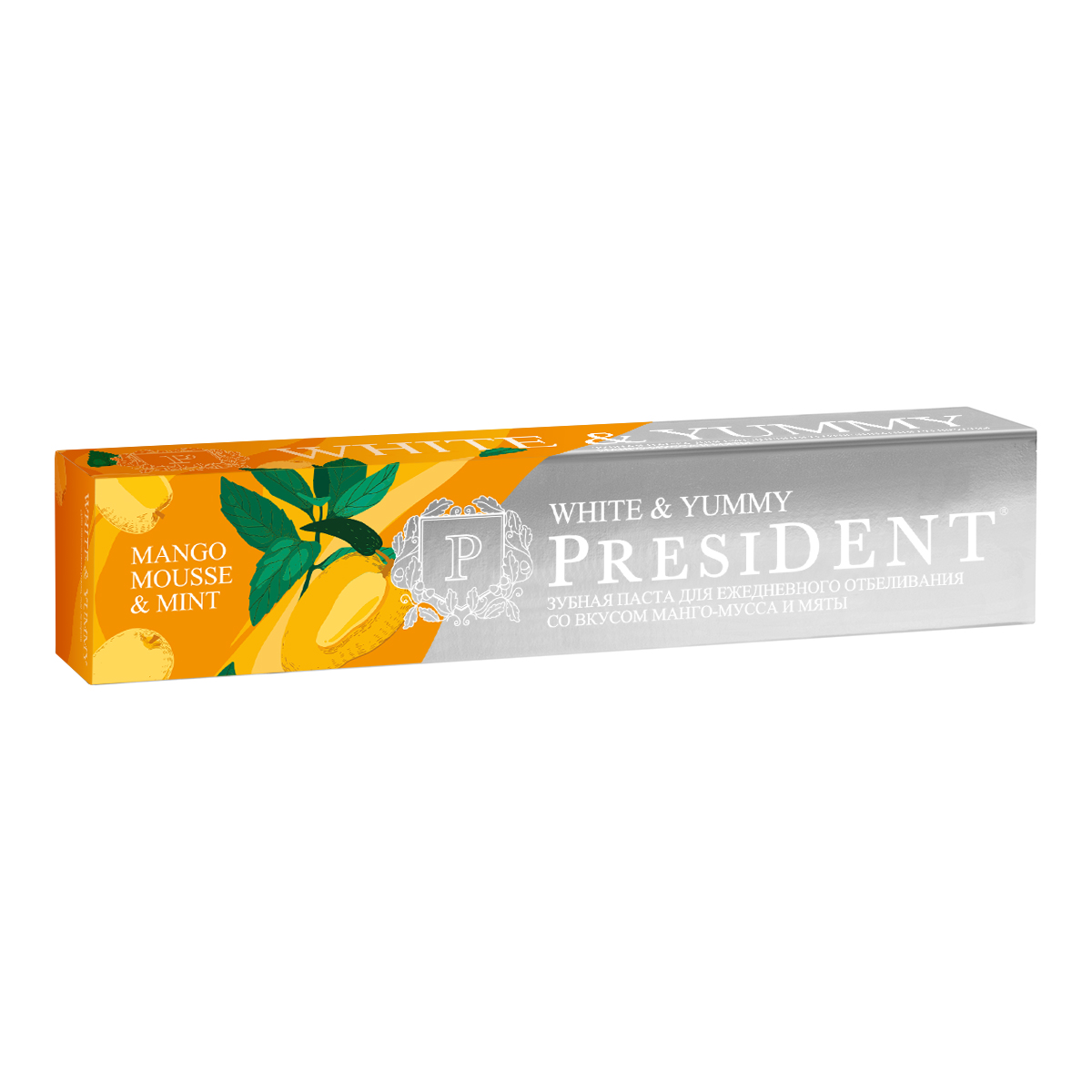 Купить ПрезиДент Вайт/Ямми паста зубная манго-мусс с мятой 75г, Зеленая дубрава
