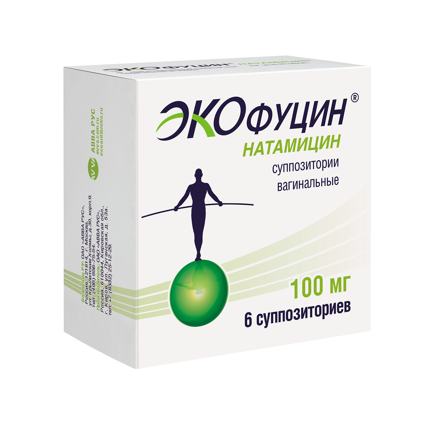

Экофуцин супп.ваг. 100мг №6