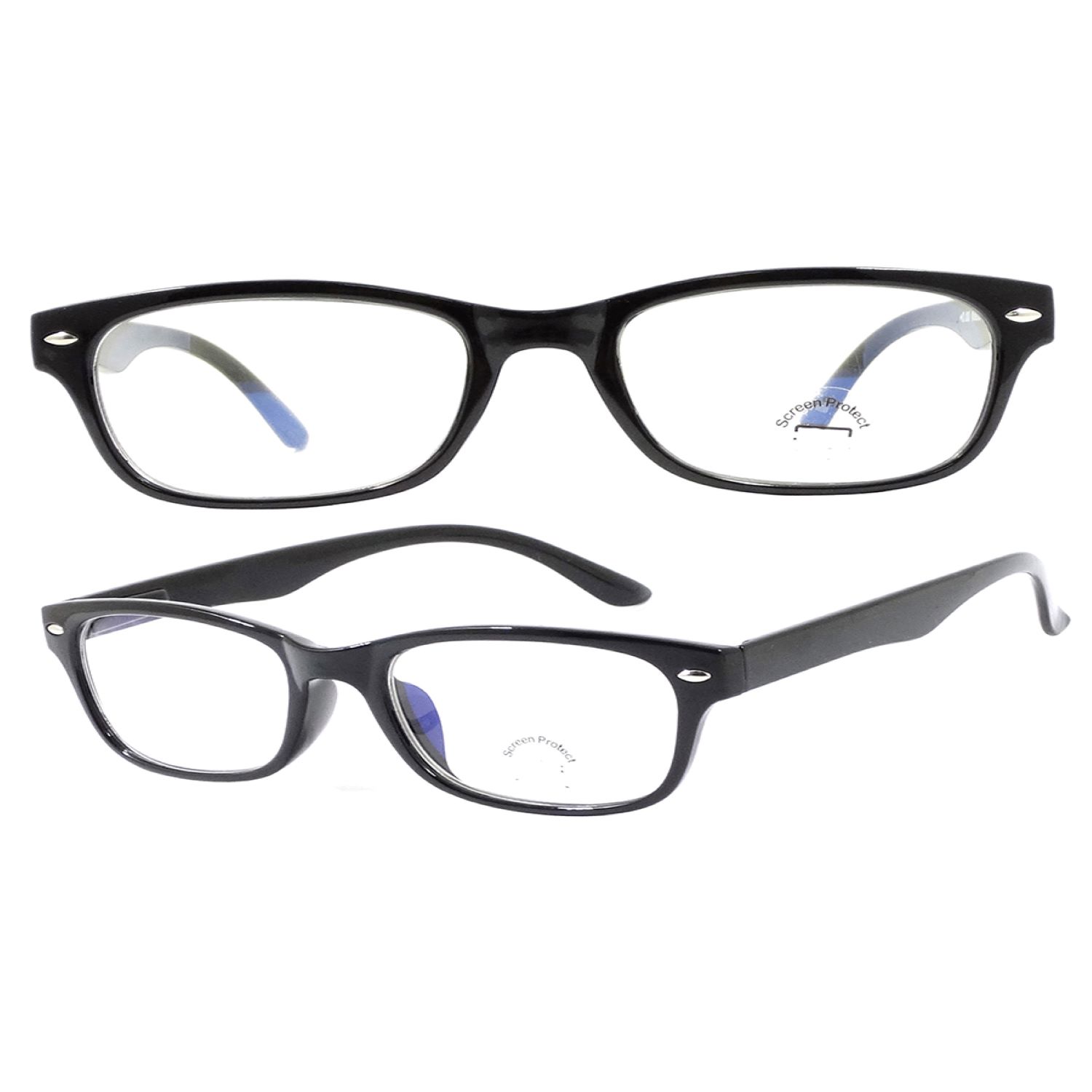 

Очки корригирующие для чтения пластик черные с защитой от синих лучей экрана Blue Protect +1.5