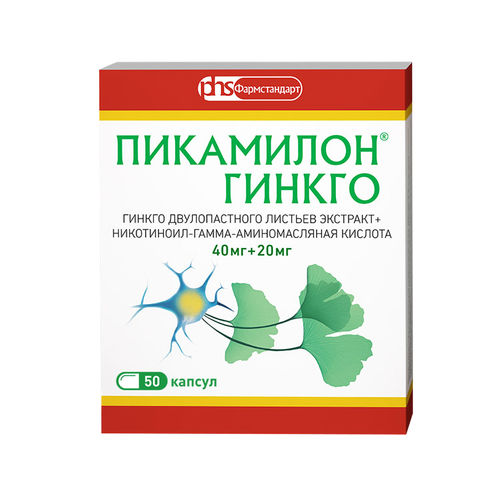 

Пикамилон Гинкго капс. 40мг+20мг №50