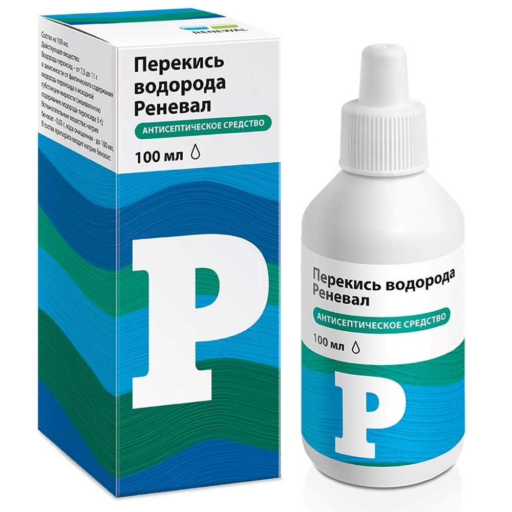 Перекись водорода Реневал раствор для мест. и наруж.прим. 3% 100мл