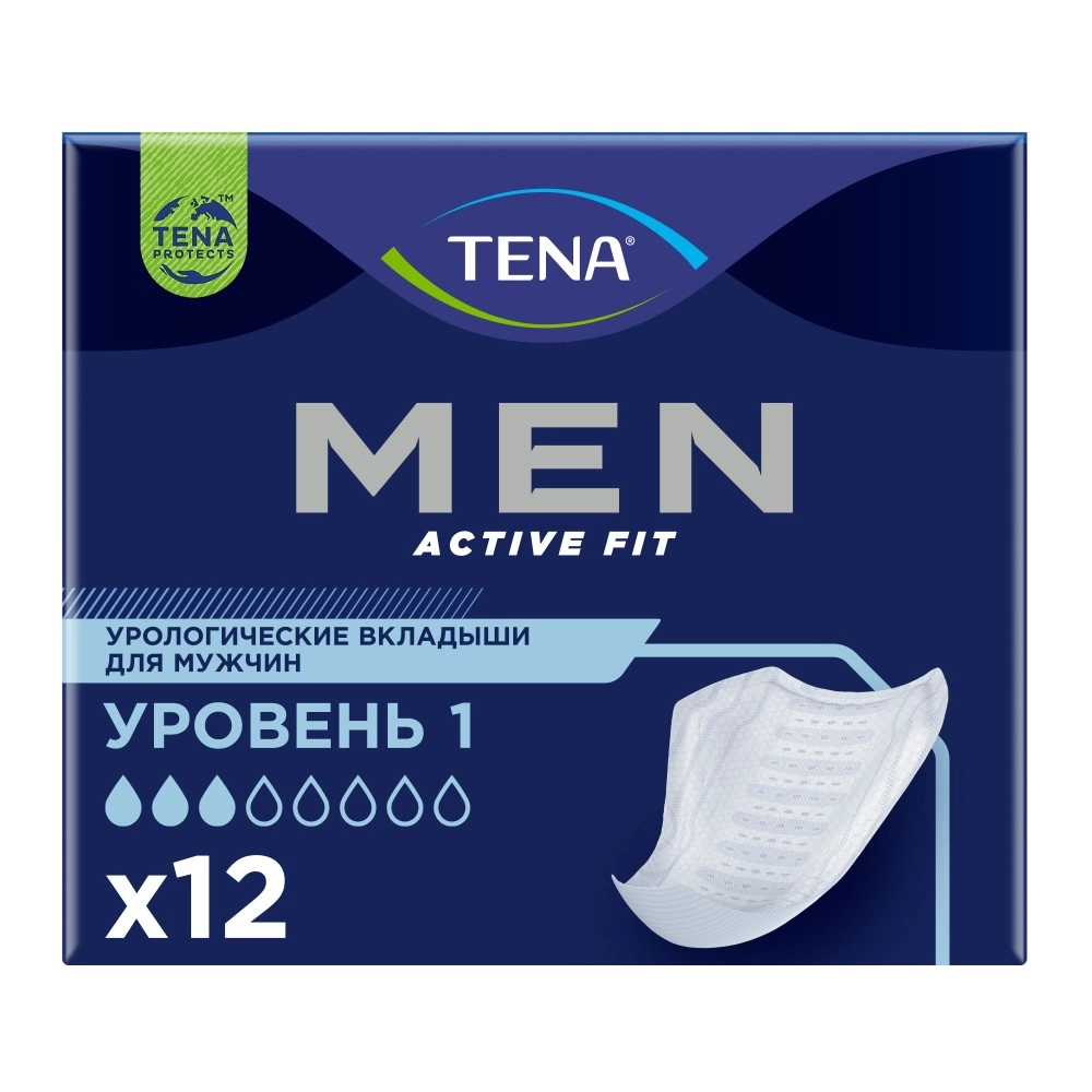 Тена Мен Актив Фит мужские прокладки уровень 1 № 12
