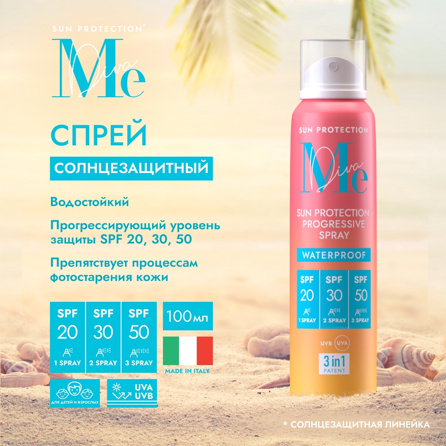 Медива САН КЕА спрей солнцезащитный SPF 20   30   50 100мл