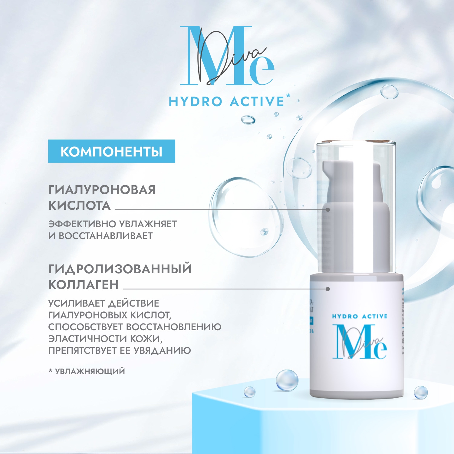 Медива ГИДРО АКТИВ сыворотка-концентрат для лица гиалуроновая 30мл