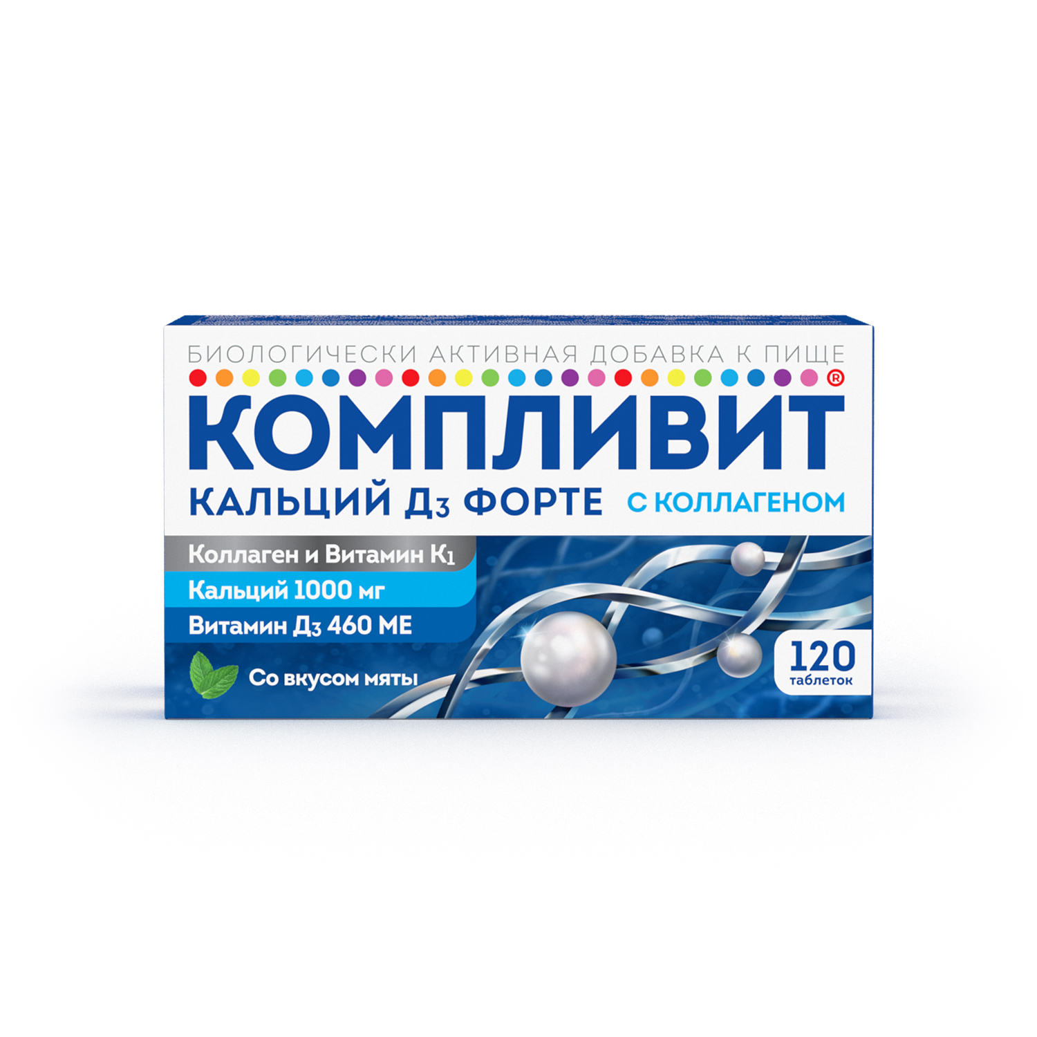 

Компливит Кальций Д3 Форте с коллагеном мята таб. жев. №120 БАД