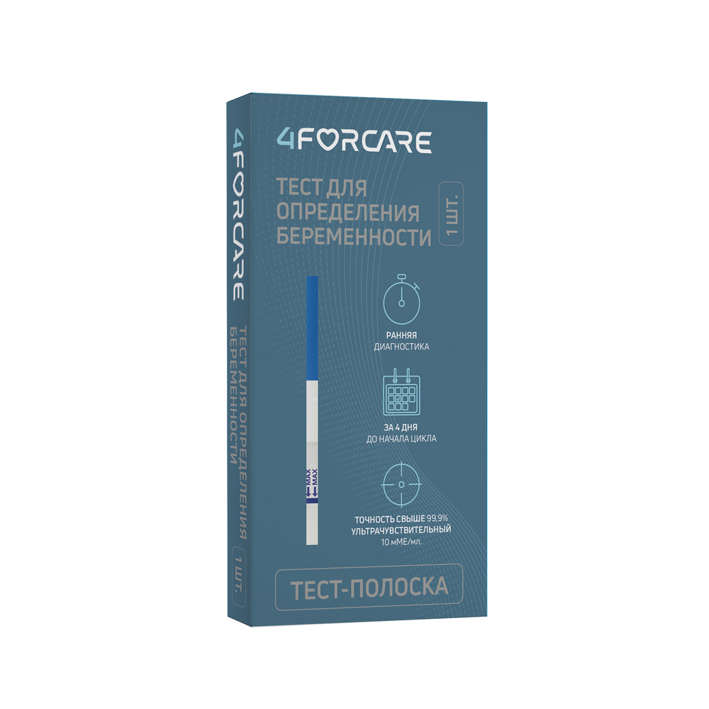 4FORCARE Тест-полоска для определения беременности ультрачувствительный 1 125₽