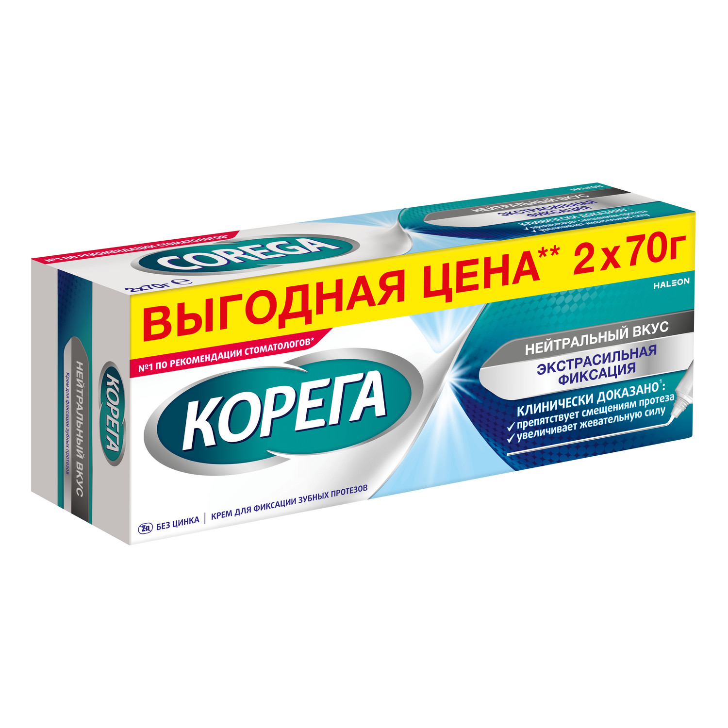 

Корега крем для фиксации зубн.протезов нейтральный вкус 70г №2