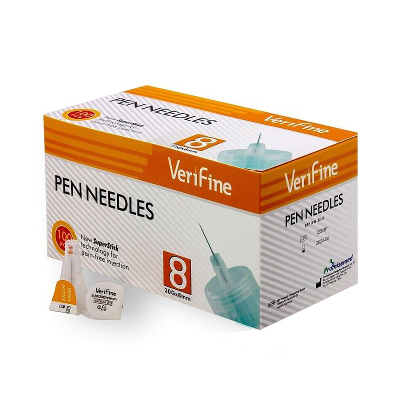 

Иглы Верифайн для инсулиновых шприц-ручек 0,30х8мм 30G №100