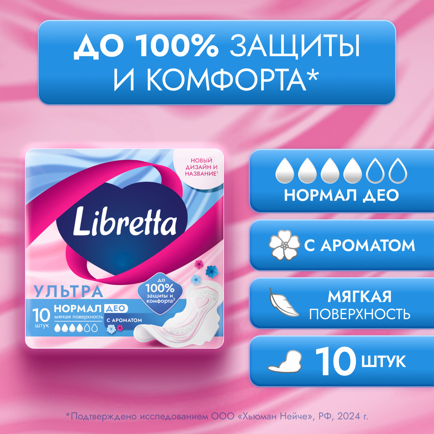 Либретта прокладки ультратонкие ультра нормал део с мягкой поверхностью №10