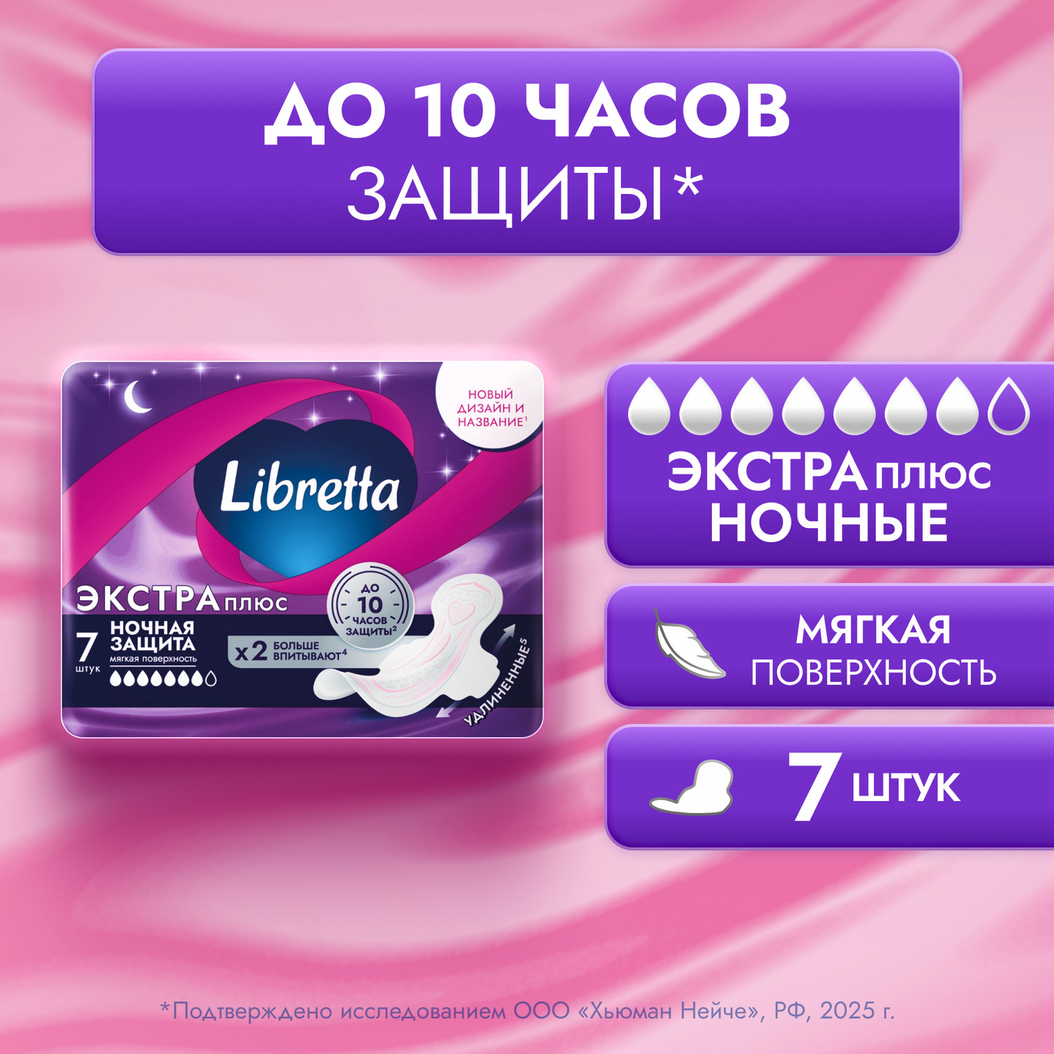

Либретта прокладки экстра плюс ночные с мягкой поверхностью №7