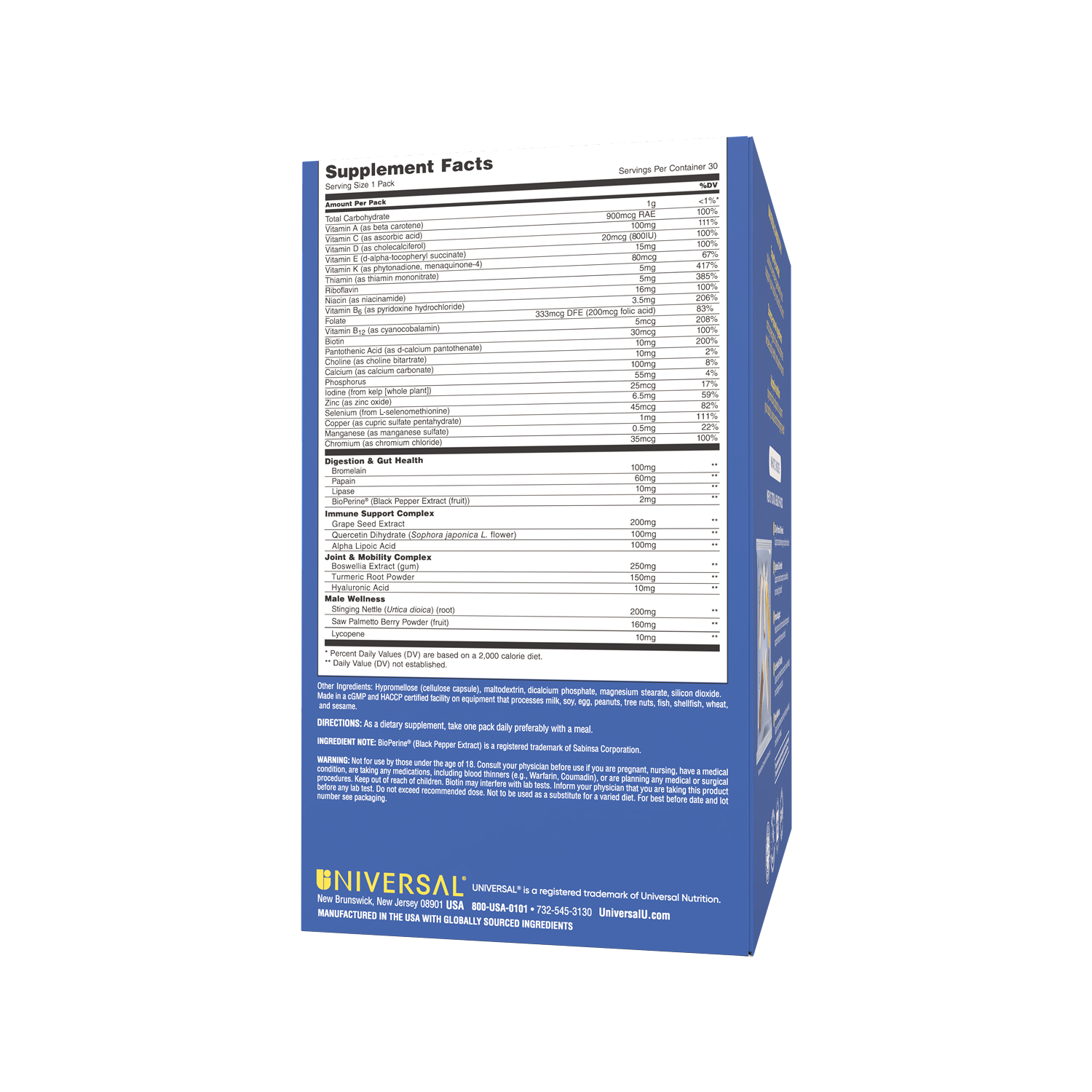 

Юниверсал Менс Тотал Хелс Пак пак. №30