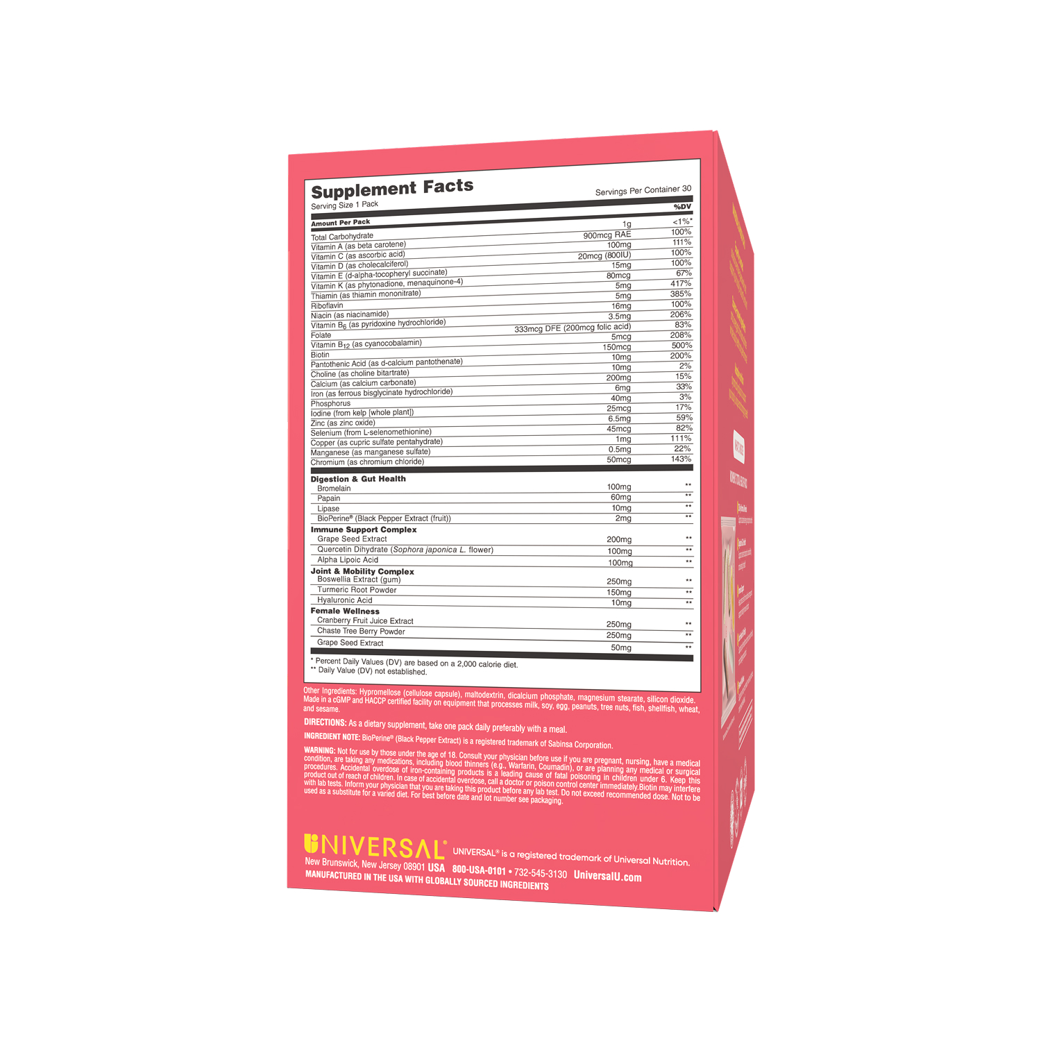 

Юниверсал Вуменс Тотал Хелс Пак пак. №30