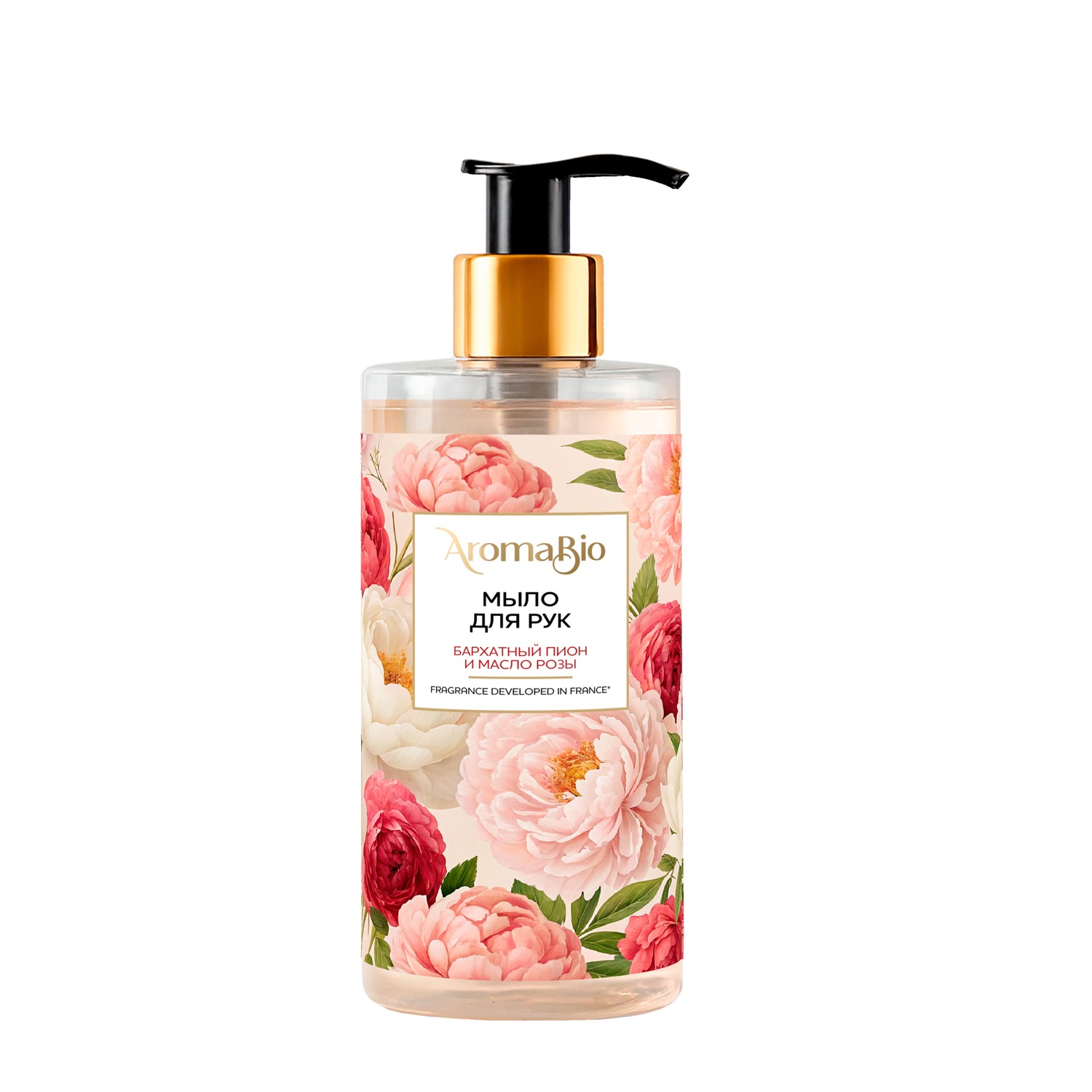 

Аромабио мыло для рук бархатный пион и масло розы 290мл
