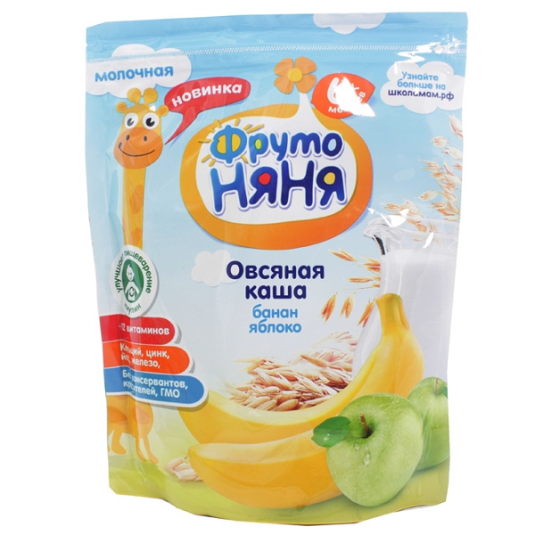 ФрутоНяня каша овсянка яблоко банан от 6мес. 200г