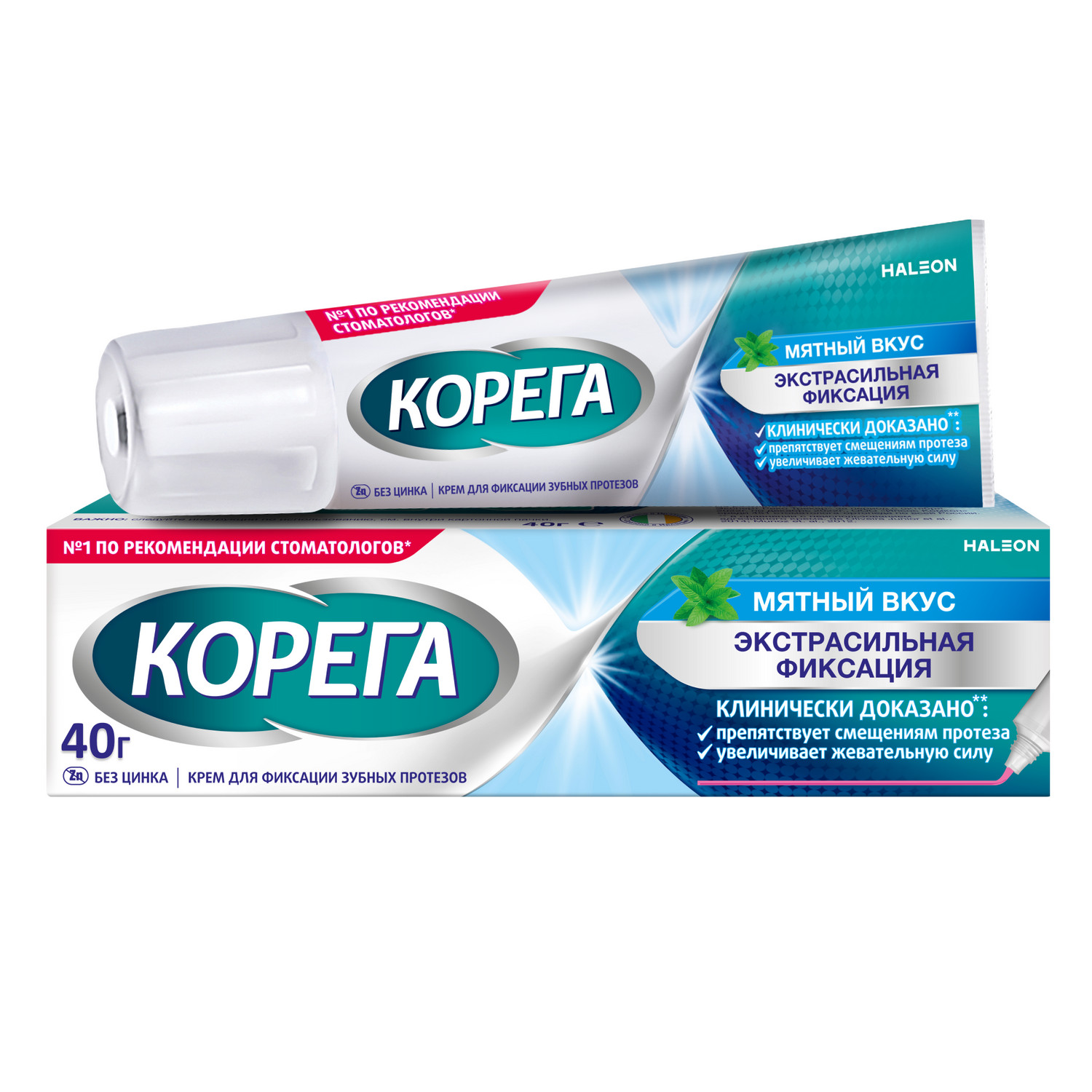Корега крем для фиксации зубных протезов экстра сильный мята 40мл