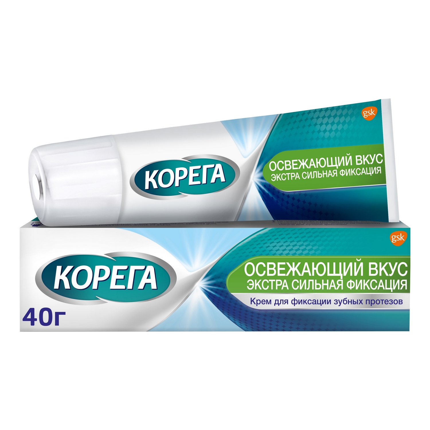 Корега крем для фиксации зубных протезов освежающий вкус 40мл