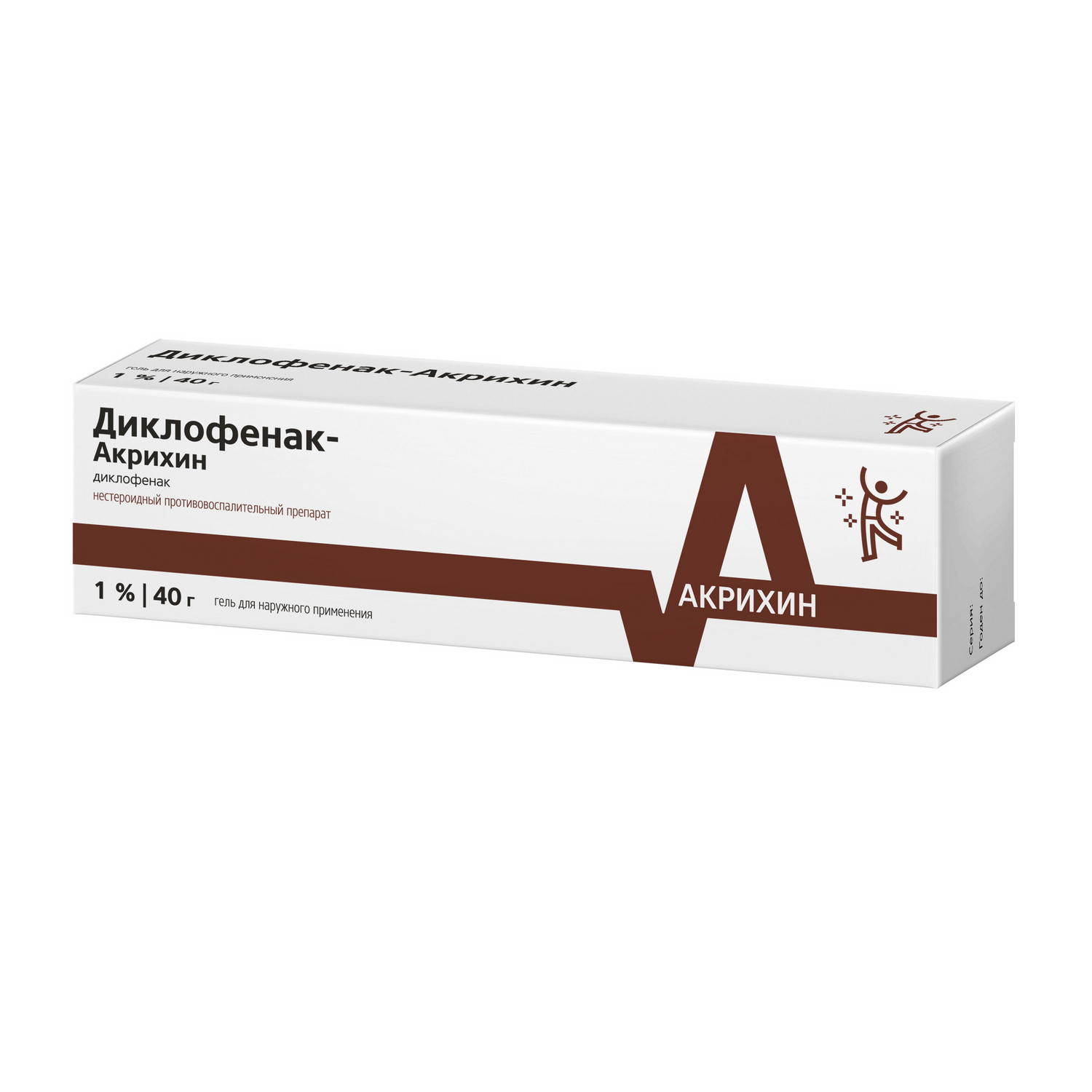 Диклофенак-Акрихин гель 1% 40г диклофенак гель для нар прим 1% туба 40г