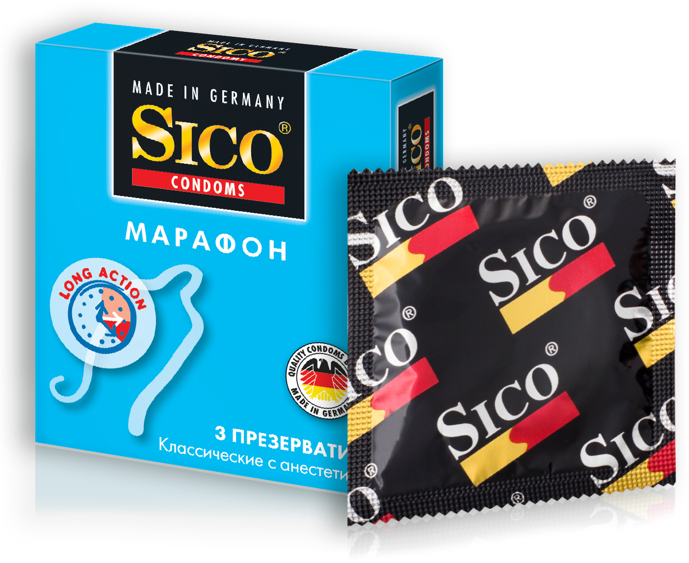 Сико презервативы Марафон классические пролонгирующие №3