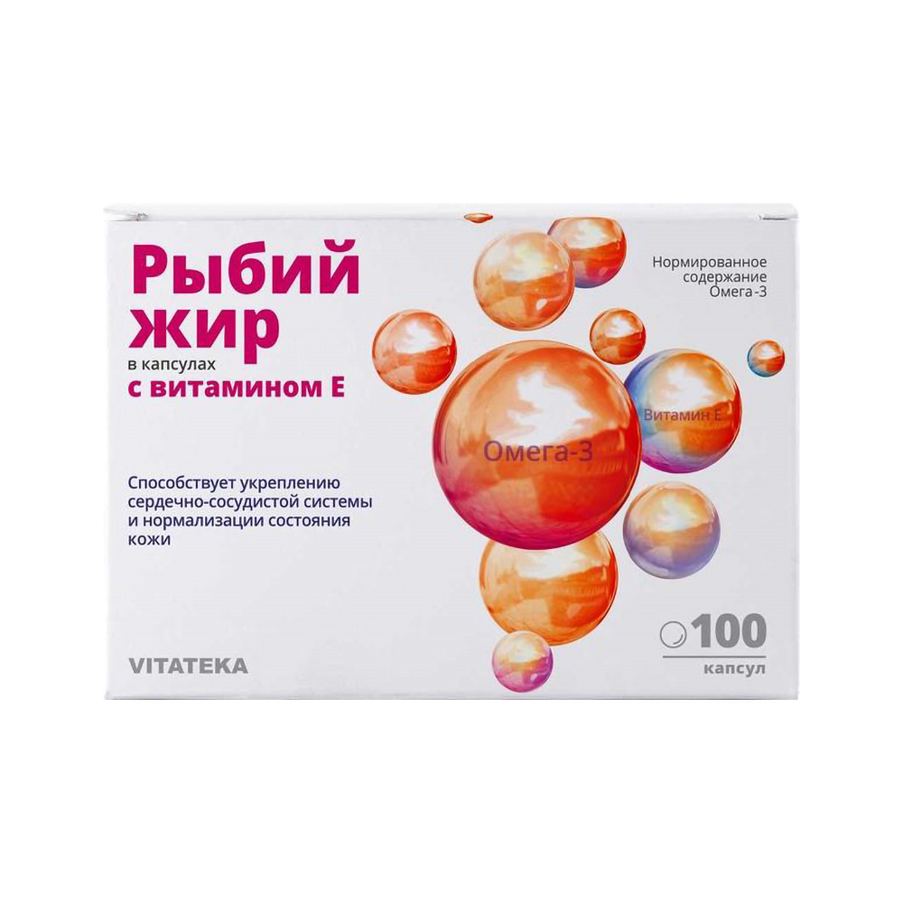

Витатека Рыбий жир с витамином Е капс. 037г №100 Мирролла БАД