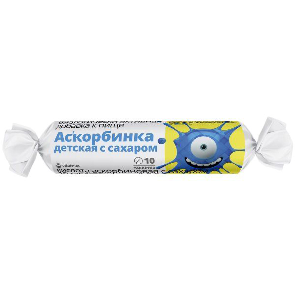 

Витатека Аскорбинка детская 20мг с сахаром БАД таб. №10