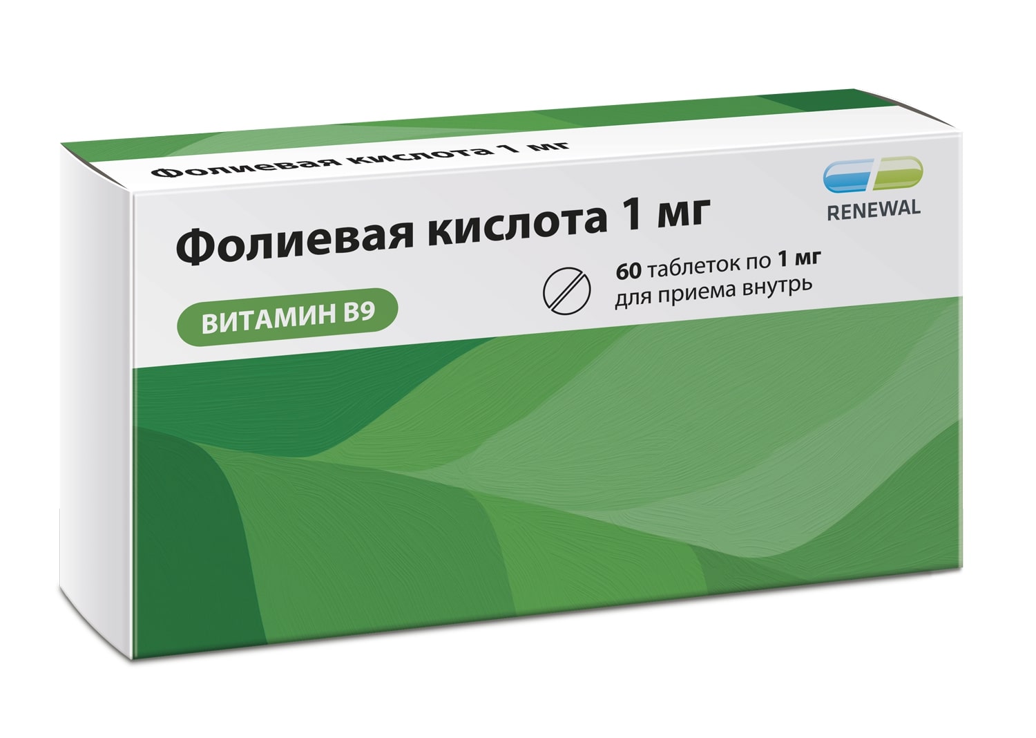 Фолиевая кислота Реневал таб 1мг 60 101₽