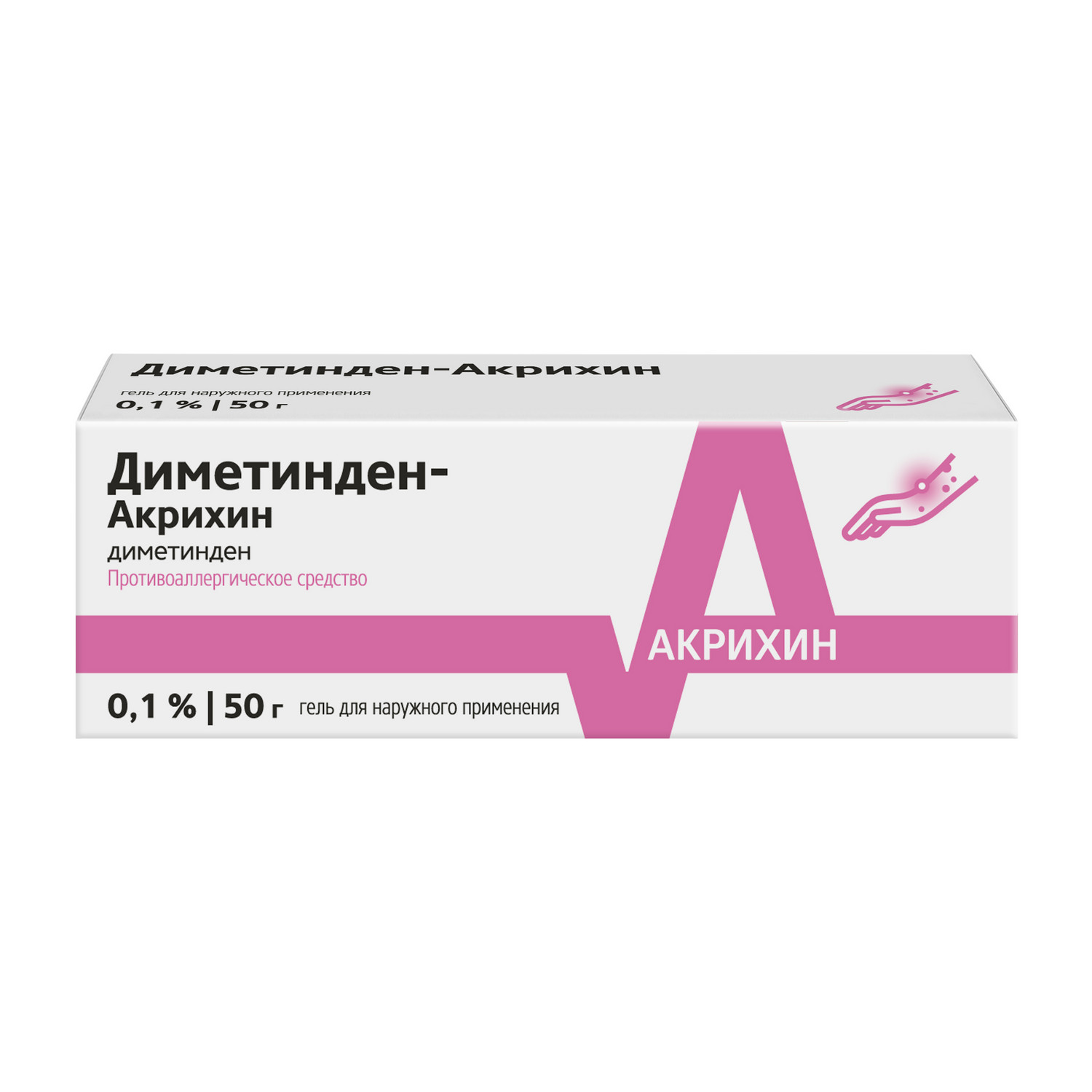 Диметинден-Акрихин гель для наружного применения 0.1% туба 50г № 1