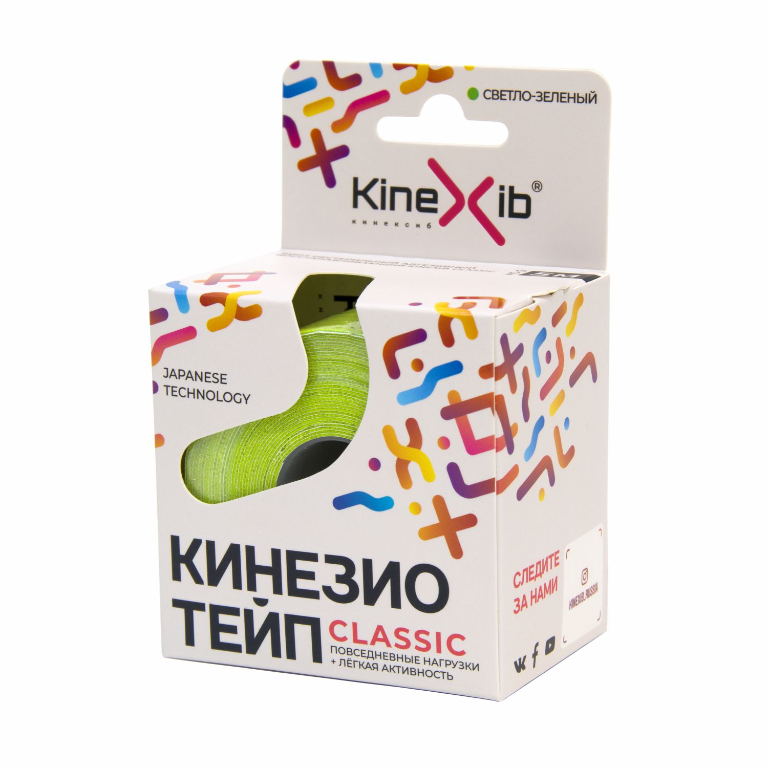 

Кинексиб классик кинезио-тейп бинт 5смх5м св.-зеленый