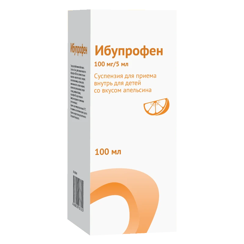 

Ибупрофен сусп. для детей 100мг 5мл фл. с мерн ложкой апельсин 100мл №1