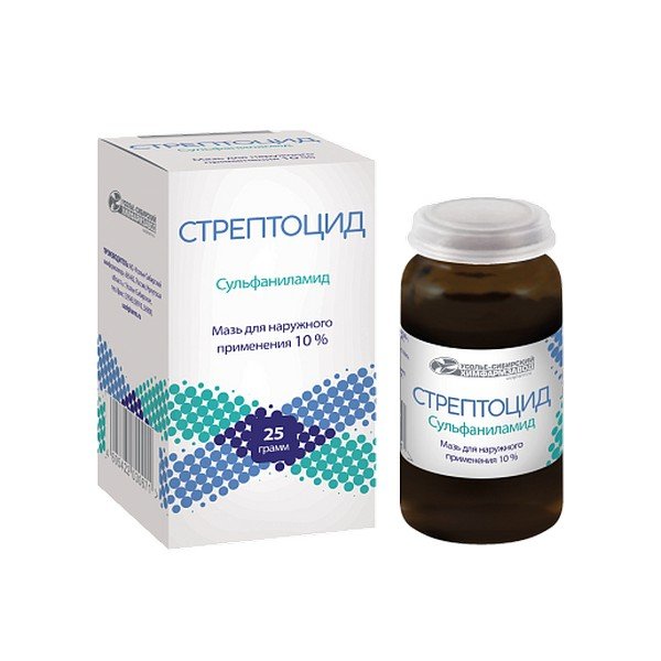 

Стрептоцид мазь д/нар. прим. 10% 25г