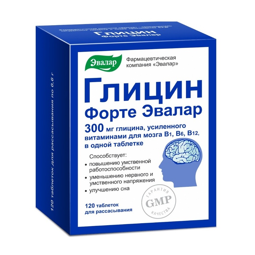 

Глицин Форте Эвалар таб. для рассасывания 0,6г №120 БАД