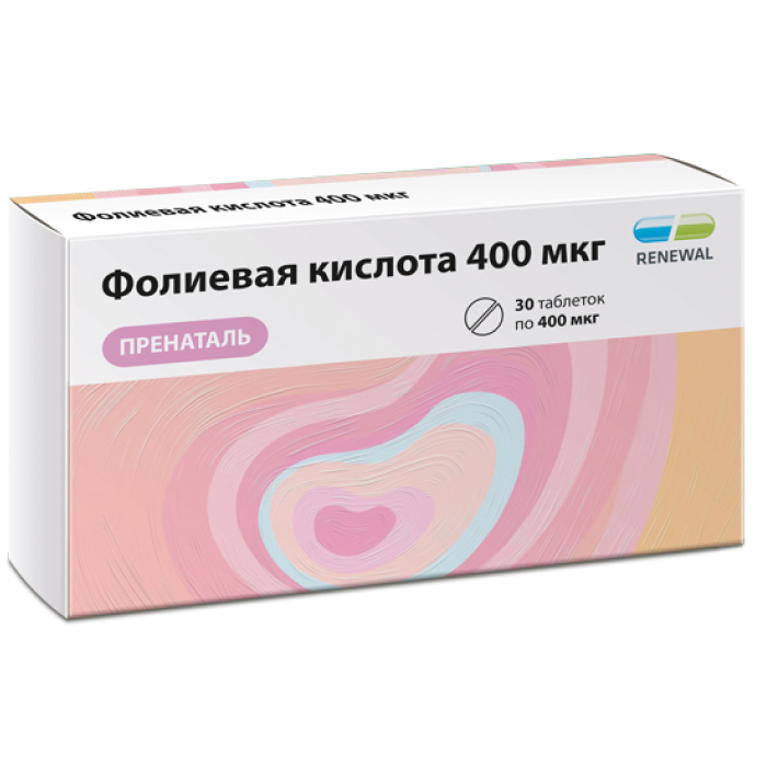 

Фолиевая кислота 400мкг Пренаталь Реневал таб. 100мг №30 БАД