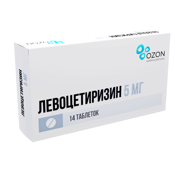 Купить Левоцетиризин таб.п/о плен. 5 мг №14, Озон ООО