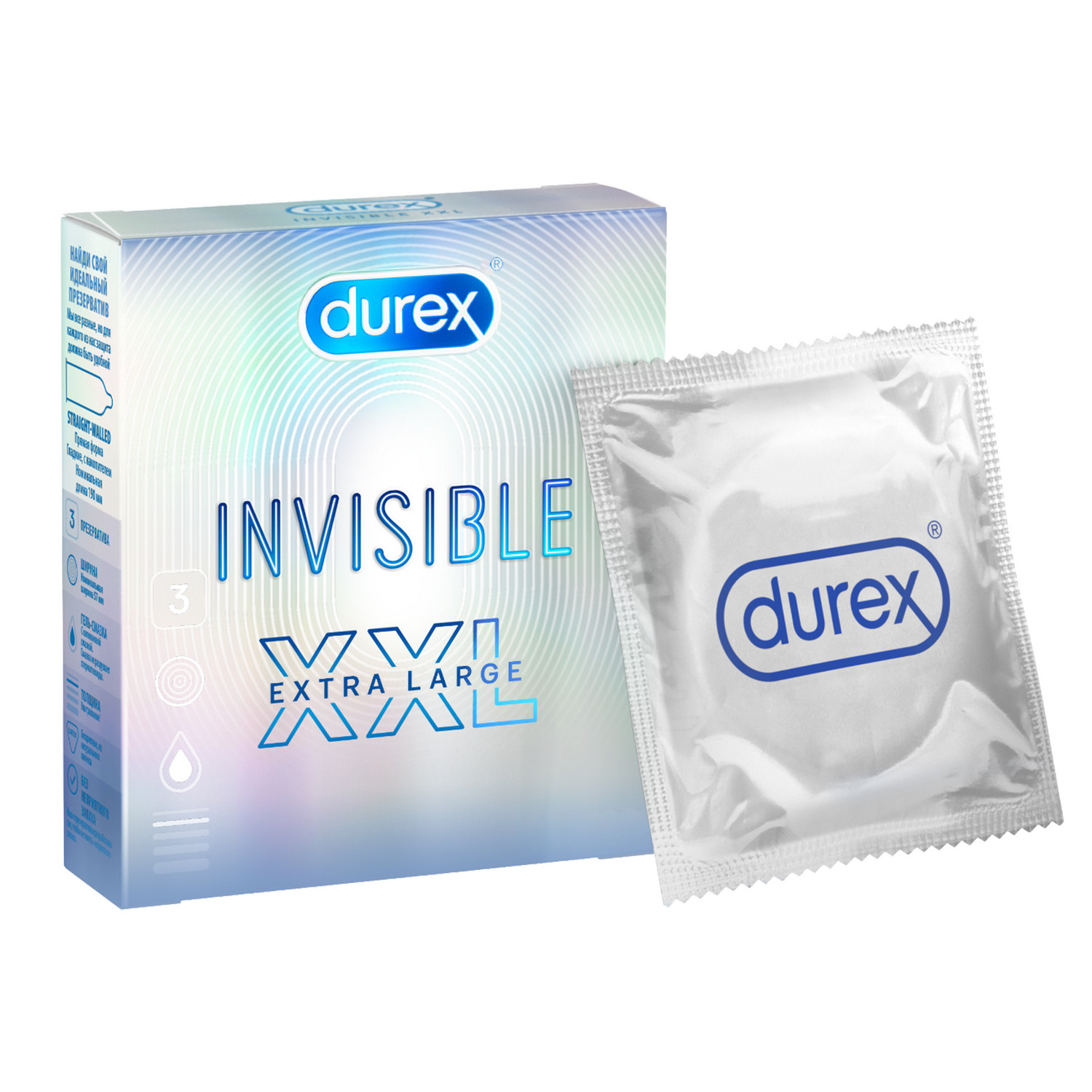 Дюрекс презервативы из натурального латекса Инвизибл XXL №3