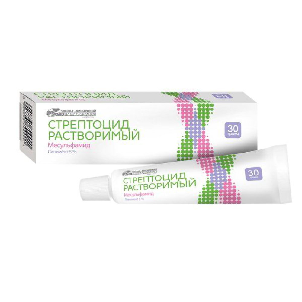 

Стрептоцид растворимый линимент 5% 30г