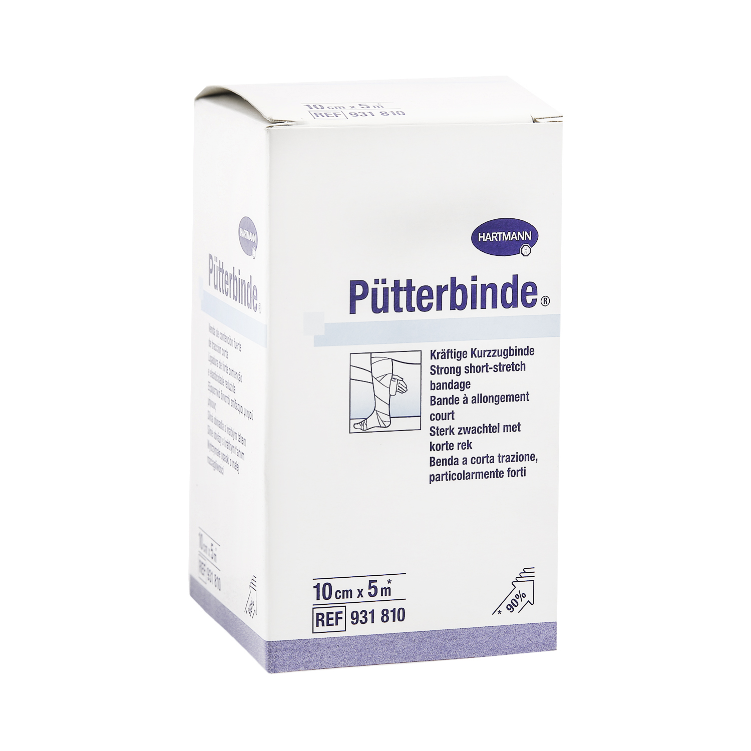 

Пюттербинт бинт эластичный среднерастяжимый с зажимами 100%хлопок 5мх10см 9318107