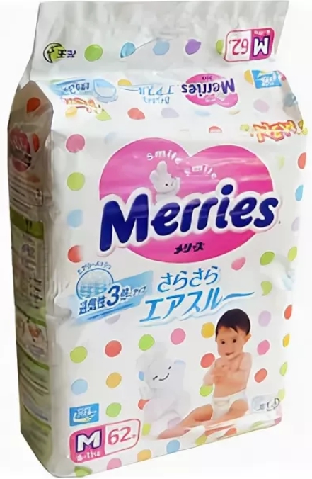 Мерриз подгузники 6-11кг р.M №62