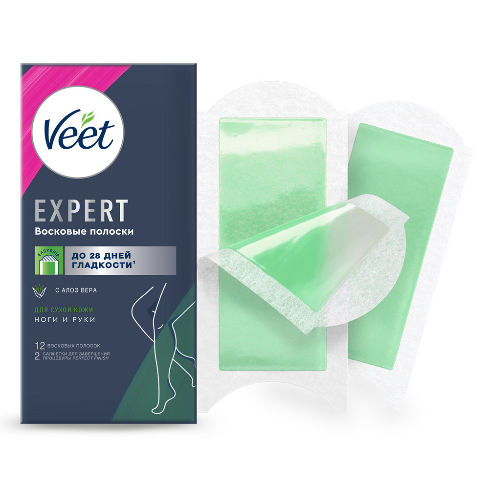 Veet Восковые полоски для депиляции сухой кожи 12 шт