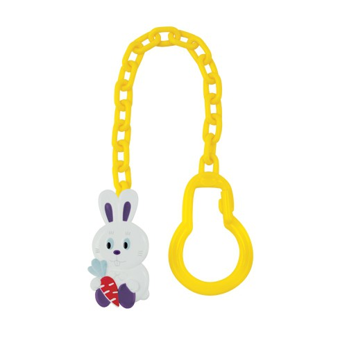 

Лабби прищепка д пустышек Зайчик с цепочкой 20425