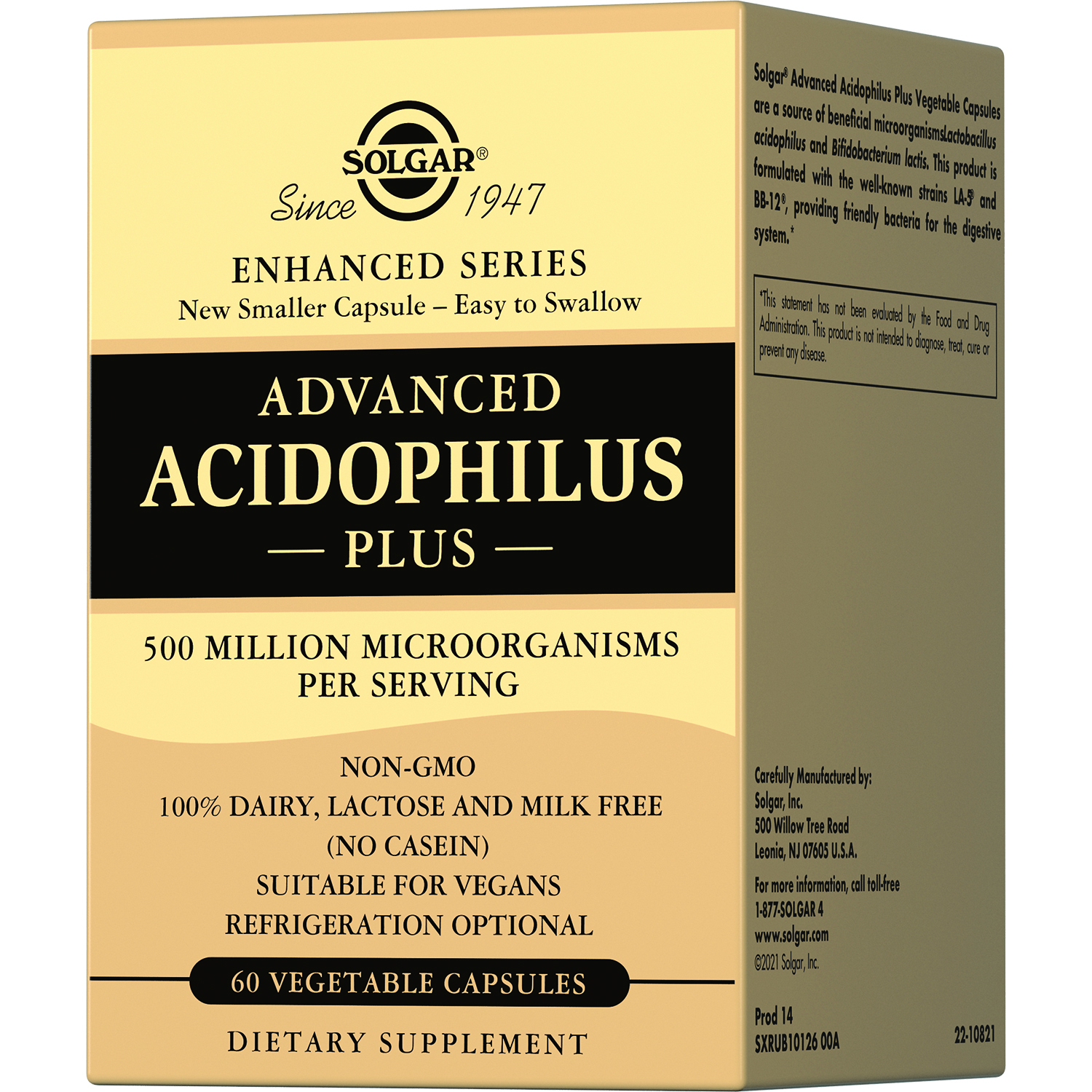 биодобавка ацидофилус плюс advanced acidophilus plus 60 капсул Солгар Ацидофилус плюс капс. №60