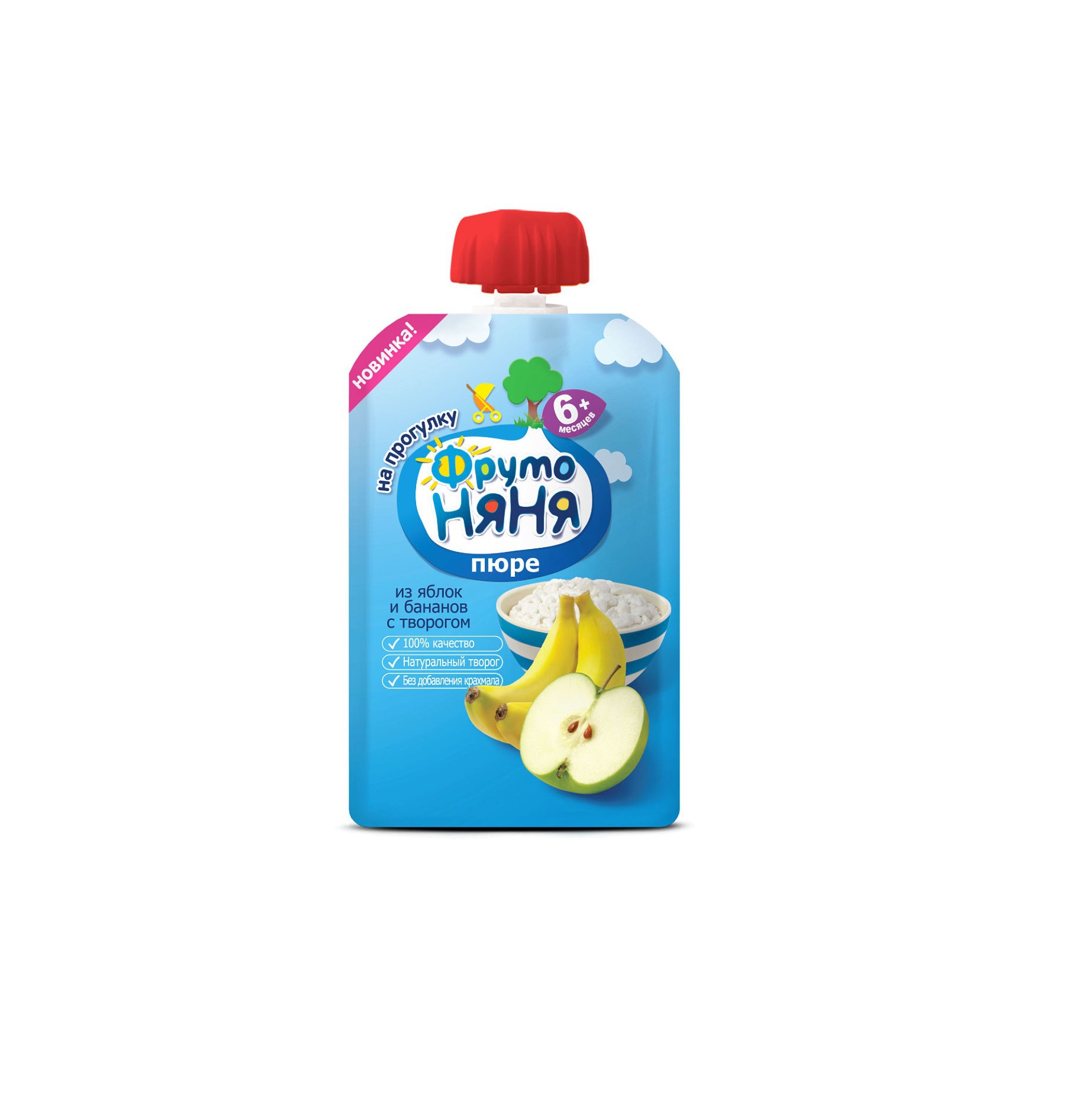 

ФрутоНяня пюре яблоко банан творог 90г